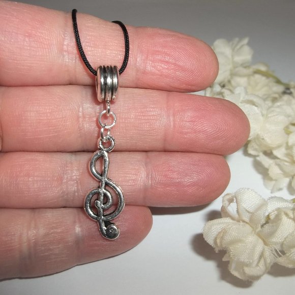 Music Note Necklace, Music Gift, Treble Clef Necklace, Gift for Music Lover A771 - Picture 6 of 10